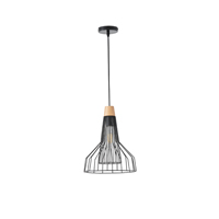 LÁMPARA COLGANTE METAL 1xE27 MÁX. 15W 260x260x1370mm NEGRO ARTE ILLUMINA BORLA