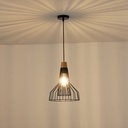 LÁMPARA COLGANTE METAL 1xE27 MÁX. 15W 260x260x1370mm NEGRO ARTE ILLUMINA BORLA
