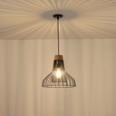 LÁMPARA COLGANTE METAL 1xE27 MÁX. 15W 360x360x1380mm NEGRO ARTE ILLUMINA BORLA