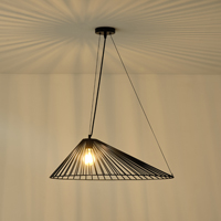 LÁMPARA COLGANTE METAL  1xΕ27 MAX15W 600x390x1300Dmm NEGRO ARTE ILLUMINA RAY