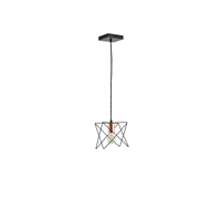 LÁMPARA COLGANTE DE METAL 1xE27 MÁX. 15W 175x175x1240mm NEGRO ARTE ILLUMINA BRAWCK