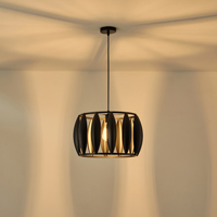 LÁMPARA COLGANTE METAL  1xE27 MÁX. 15W 425x425x1300mm NEGRO ARTE ILLUMINA CROWN