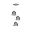 LÁMPARA COLGANTE ROSETA METAL 3 LUCES 3xE27 MÁX 15W 370x370x1260mm NEGRO ARTE ILLUMINA NET
