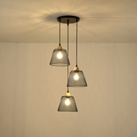 LÁMPARA COLGANTE ROSETA METAL 3 LUCES 3xE27 MÁX 15W 370x370x1260mm NEGRO ARTE ILLUMINA NET