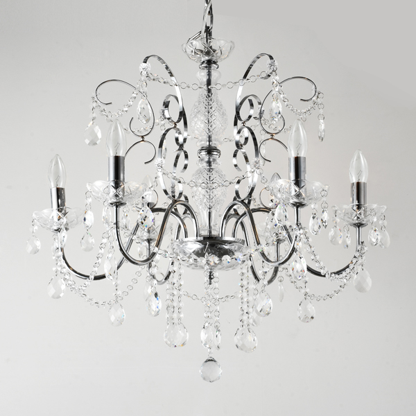 LÁMPARA COLGANTE METAL-VIDRIO 6 LUCES 6xE27 MÁX 15W ΜΑΧ 15W 650x1560mm BLANCO ARTE ILLUMINA HEIR