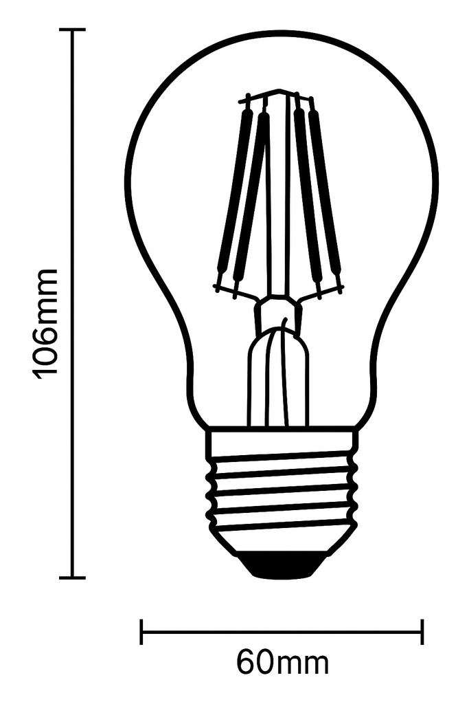 BOMBILLA A60 ESTANDAR FILAMENTO 5W 1055lm E27 CLARO