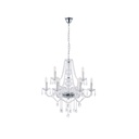 LÁMPARA COLGANTE METAL-VIDRIO TRANSPARENTE 9 LUCES 9xE14 MAZH 15W 710x1750mm BLANCO ARTE ILLUMINA KRISTALLO