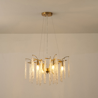 LÁMPARA COLGANTE METAL-VIDRIO TRANSPARENTE 6 LUCES 6xE14 MAX 8W Ø590mm ARTE ILLUMINA DYNASTY