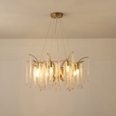 LÁMPARA COLGANTE METAL-VIDRIO TRANSPARENTE 8 LUCES 8xE27 MAZ 15W 720x740mm ARTE ILLUMINA DYNASTY