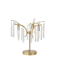 LÁMPARA DE MESA APARATOS DE ILUMINACIÓN METAL CRISTAL TRANSPARENTE 3xE27 MAZ 15W 500x500mm ARTE ILLUMINA DYNASTY