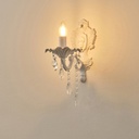 APLIQUE DE PARED ALUMINIO 2xE14 MAX 8W 350x140mm CRISTAL TRANSPARENTE ARTE ILLUMINA JEWEL