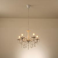 LÁMPARA COLGANTE ALUMINIO 5 LUCES 5xE14 MAX 8W 1060x640mm CRISTAL TRANSPARENTE ARTE ILLUMINA JEWEL