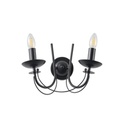 APLIQUE DE PARED METAL CRISTAL TRANSPARENTE 2xE27 MAX 15W 320x300mm NEGRO ARTE ILLUMINA VAULT