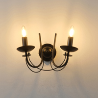 APLIQUE DE PARED METAL CRISTAL TRANSPARENTE 2xE27 MAX 15W 320x300mm NEGRO ARTE ILLUMINA VAULT