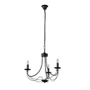 LÁMPARA COLGANTE DE METAL 3 LUCES 3xE27 MÁX. 15W 470x600mm NEGRO CON CRISTAL TRANSPARENTE ARTE ILLUMINA VAULT