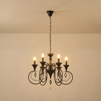 LÁMPARA COLGANTE METAL-CRISTAL TRANSPARENTE 6 LUCES 6xE27 MÁX. 15W 500x720mm ARTE ILLUMINA KRISTALLO