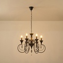 LÁMPARA COLGANTE METAL-CRISTAL TRANSPARENTE 6 LUCES 6xE27 MÁX. 15W 500x720mm ARTE ILLUMINA KRISTALLO
