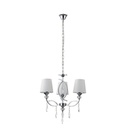 LÁMPARA COLGANTE METAL-TEJIDO 3 LUCES 3xE27 MAX 15W MAX 40W 530x600mm CROMO ARTE ILLUMINA COUNTESS