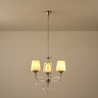 LÁMPARA COLGANTE METAL-TEJIDO 3 LUCES 3xE27 MAX 15W MAX 40W 530x600mm CROMO ARTE ILLUMINA COUNTESS