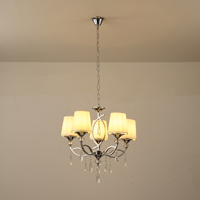 LÁMPARA COLGANTE METAL-TEJIDO 5 LUCES 5xE27 MAX 15W MAX 40W 530x600mm CROMO ARTE ILLUMINA COUNTESS