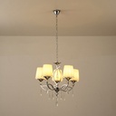 LÁMPARA COLGANTE METAL-TEJIDO 5 LUCES 5xE27 MAX 15W MAX 40W 530x600mm CROMO ARTE ILLUMINA COUNTESS