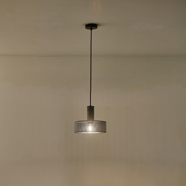 LÁMPARA COLGANTE DE HORMIGÓN Y HIERRO 1xΕ27 MÁX. 15 W 255 x 255 x 200 mm NEGRO ARTE ILLUMINA SCOURO