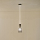 LÁMPARA COLGANTE DE HORMIGÓN Y HIERRO 1xE27 MAX40W 120x120x260mm NEGRO ARTE ILLUMINA SCOURO
