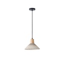 LÁMPARA COLGANTE CAUCHO MADERA Y HORMIGÓN 1xE27 MAX15W 250x250x180mm CAQUI ARTE ILLUMINA GESSO