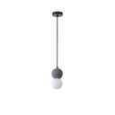 LÁMPARA COLGANTE DE HORMIGÓN Y VIDRIO G9 MAX 15W 100x100x210mm NEGRO ARTE ILLUMINA SALPICO