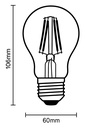 BOMBILLA A60 ESTANDAR FILAMENTO 4W 840lm E27 CLARO