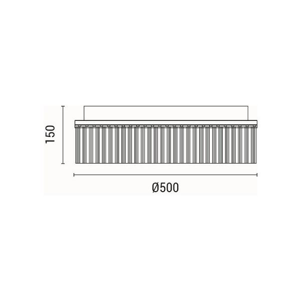 PLAFÓN DE TECHO ACRÍLICAS LED 18W 1000lm 3000K Ø50 TRANSPARENTE-NEGRO ARTE ILLUMINA AURORA