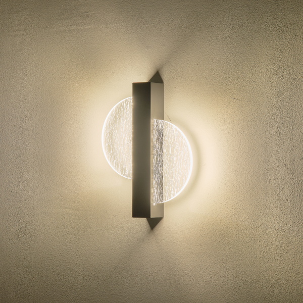 APLIQUE DE PARED ACRÍLICO 6W 312lm 3000K 195×45mm NEGRO ARTE ILLUMINA ERATO