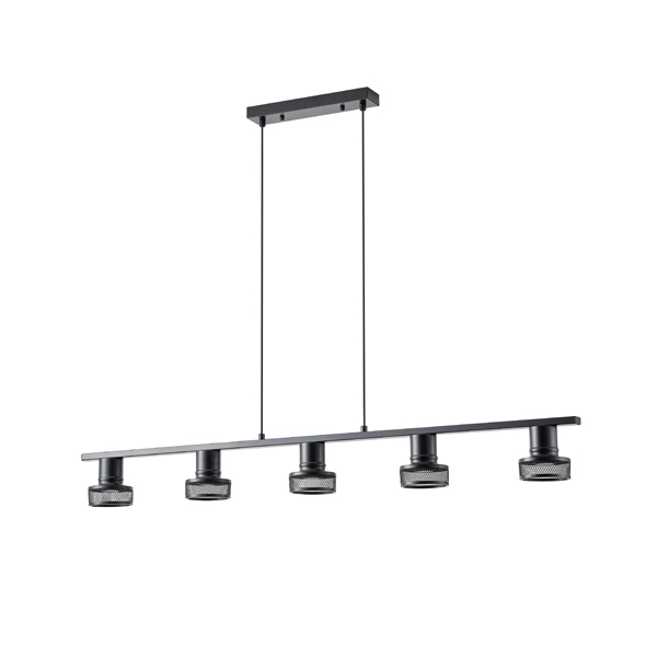 PLAFÓN DE TECHO CINCO LUCES E27 MÁX. 15W 1180x100x1180mm NEGRO CON MALLA ARTE ILLUMINA