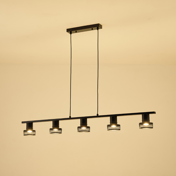 PLAFÓN DE TECHO CINCO LUCES E27 MÁX. 15W 1180x100x1180mm NEGRO CON MALLA ARTE ILLUMINA