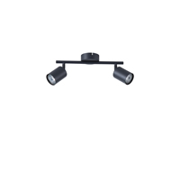 FOCO 2 LUCES METALIZADO 2xGU10 300x80x155mm NEGRO ARTE ILLUMINA OLYMP