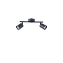 FOCO 2 LUCES METALIZADO 2xGU10 300x80x155mm NEGRO ARTE ILLUMINA OLYMP