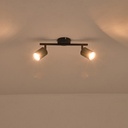 FOCO 2 LUCES METALIZADO 2xGU10 300x80x155mm NEGRO ARTE ILLUMINA OLYMP