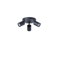 FOCO 3 LUCES METALIZADO 3XGU10 Ø180x135mm NEGRO ARTE ILLUMINA OLYMP