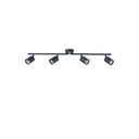 FOCO 4 LUCES METALIZADO 4XGU10 790x80x165mm NEGRO ARTE ILLUMINA OLYMP