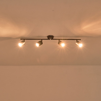 FOCO 4 LUCES METALIZADO 4XGU10 790x80x165mm NEGRO ARTE ILLUMINA OLYMP