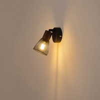 FOCO NEGRO CON ACABADO DE MADERA, PANTALLA DE MALLA 1xE14 MÁX. 7W D80xH125mm ARTE ILLUMINA MESHY