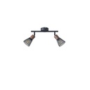 FOCO NEGRO CON ACABADO MADERA PANTALLA DE MALLA 2xE14 MÁX. 7W 255x80x145mm ARTE ILLUMINA MESHY