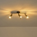 FOCO NEGRO CON ACABADO MADERA PANTALLA DE MALLA 3xE14 MÁX. 7W 390x80x145mm ARTE ILLUMINA MESHY