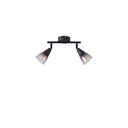 FOCO METALIZADO CON CRISTAL AHUMADO 2 LUCES 2xE14 MAX 7W 220x80x165mm ARTE ILLUMINA CLASSY