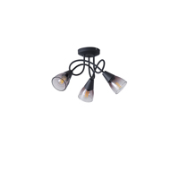 FOCO METÁLICO CON CRISTAL AHUMADO 3 LUCES 3xE14 MAX 7W D380xH185mm ARTE ILLUMINA CLASSY
