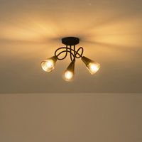 FOCO METÁLICO CON CRISTAL AHUMADO 3 LUCES 3xE14 MAX 7W D380xH185mm ARTE ILLUMINA CLASSY