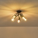FOCO METÁLICO CON CRISTAL AHUMADO 5 LUCES 5xE14 MAX 7W D380xH185mm ARTE ILLUMINA CLASSY