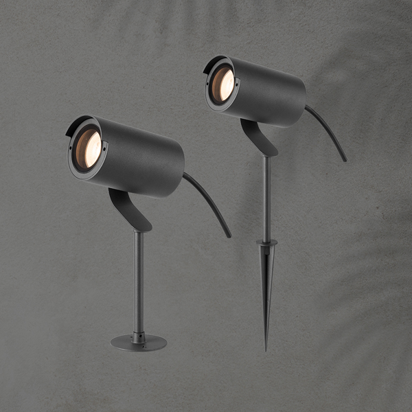 FOCO DE JARDÍN ALUMINIO GRIS OSCURO GU10 MAX 20W IP65 240x140x75mm ARTE ILLUMINA