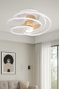 VENTILADOR DECORATIVO BLANCO Y MADERA CON LED Y CONTROL Ø68 DC 26W