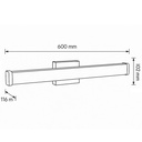 APLIQUE DE PARED CUADRADO "PALM" PARA ASEO, 15W 15OOlm 3CCT (3000-4000-6000K) L=600mm IP44 ARTE ILLUMINA